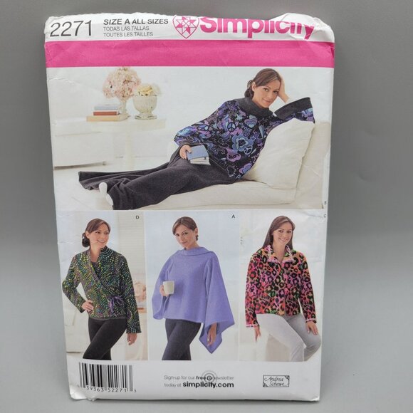 Simplicity 2271 Sewing Pattern For Lounge Blanket Jacket and Bed Jacket - Picture 1 of 5